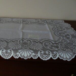 NWT Small White Lace Table Runner 46  " x 21" Table Linens